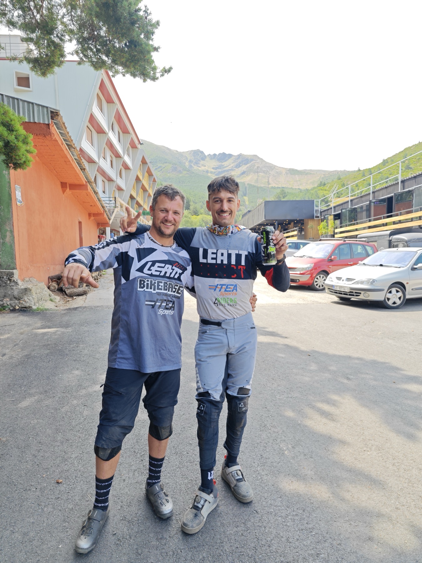 Gab in BikeBase race kit at a downhill venue